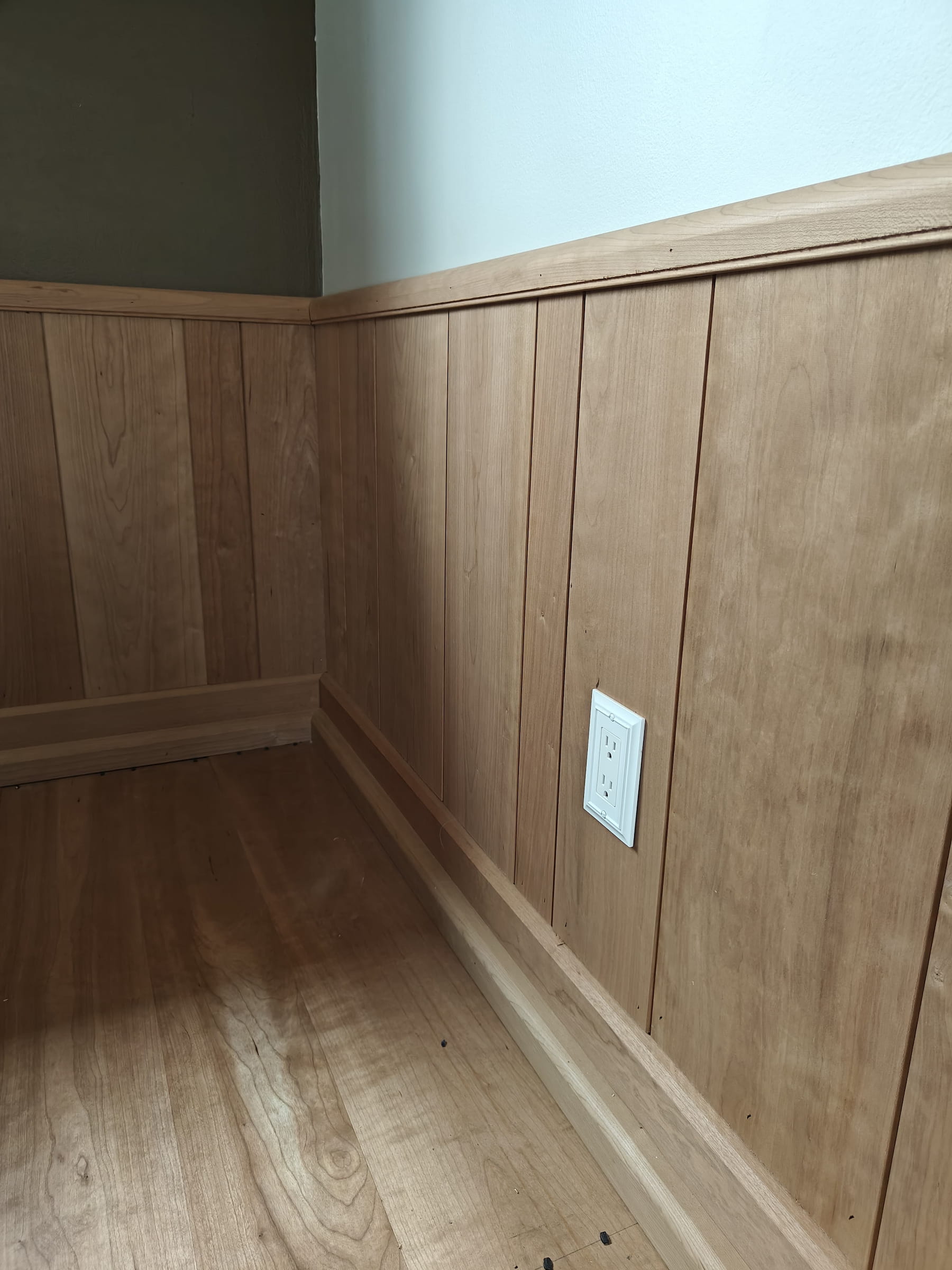 Cherry wainscoting, baseboard and chair rail millwork, Chapel Hill NC